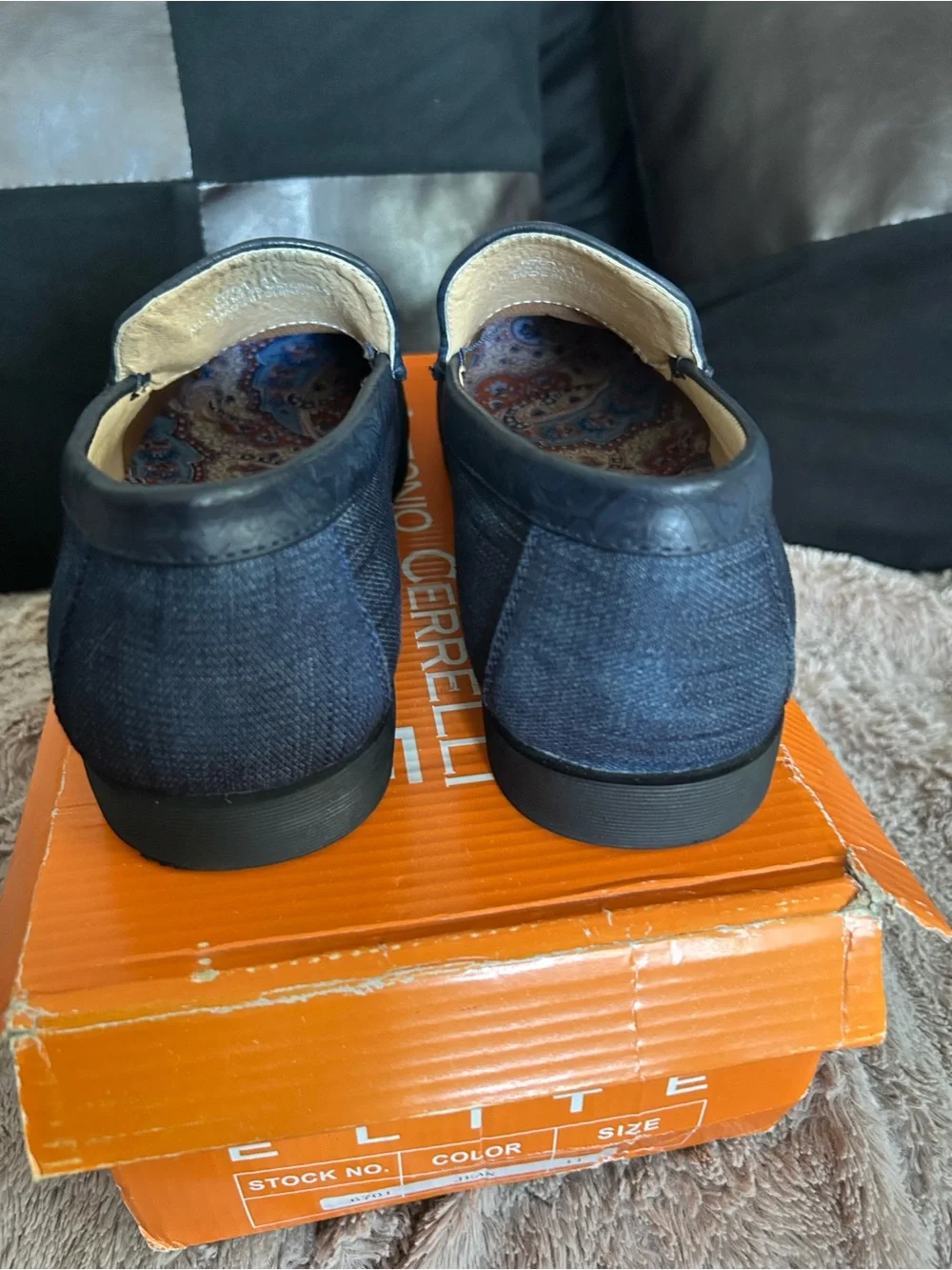Elite Men's Navy Slip-On Loafers